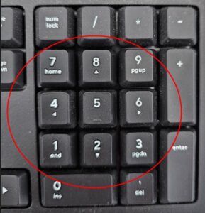 The traditional 7-8-9 number pad